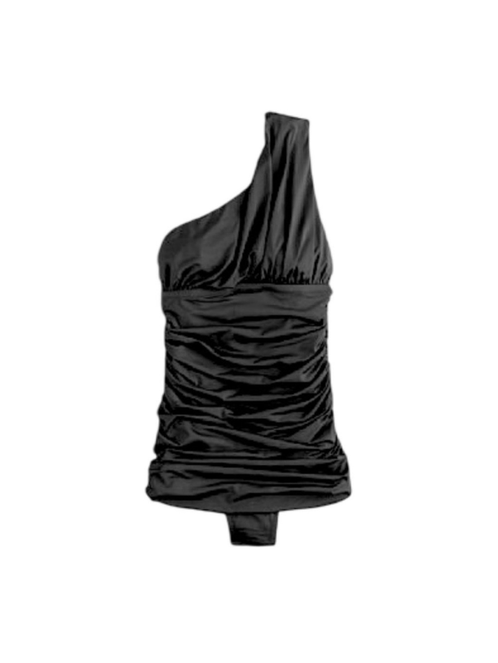 J.Crew One-Shoulder Ruched One-Piece Swimsuit (Black, Size 10)